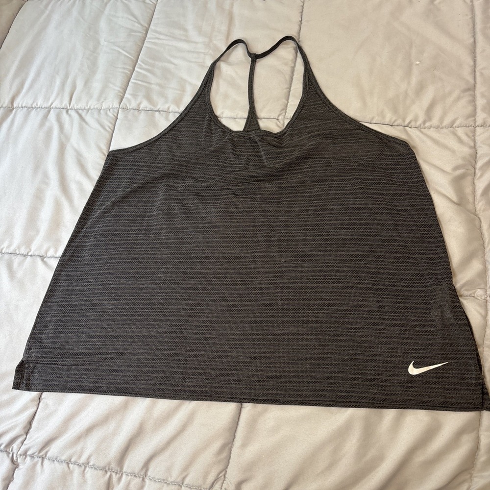 Nike Dri-FIT Racerback Tank Top Charcoal Athletic Workout Women 1X